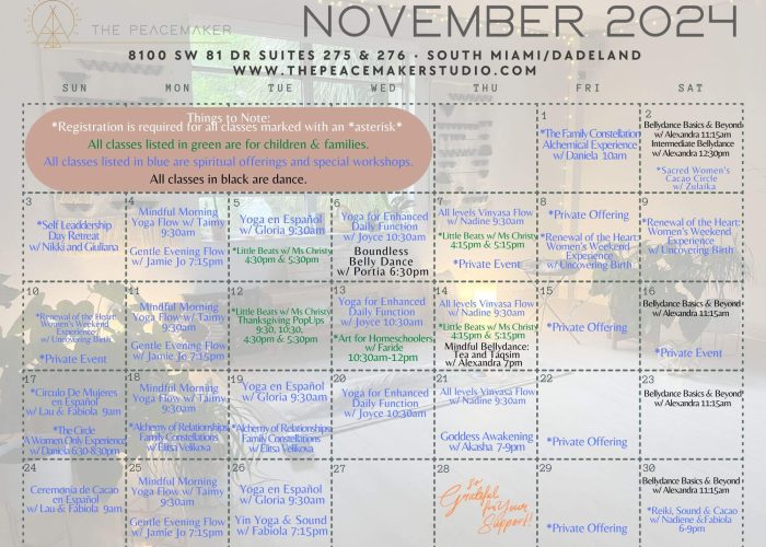 November Schedule Nov.